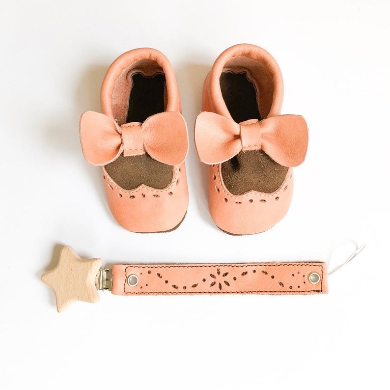 BABY LEATHER SHOES Browny orange