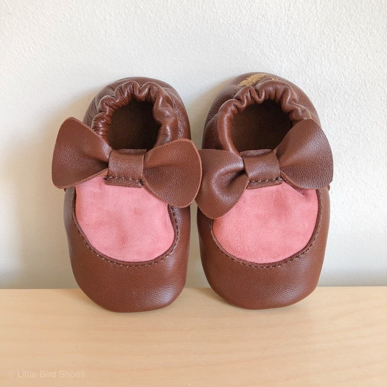 BABY LEATHER SHOES Pinky brown