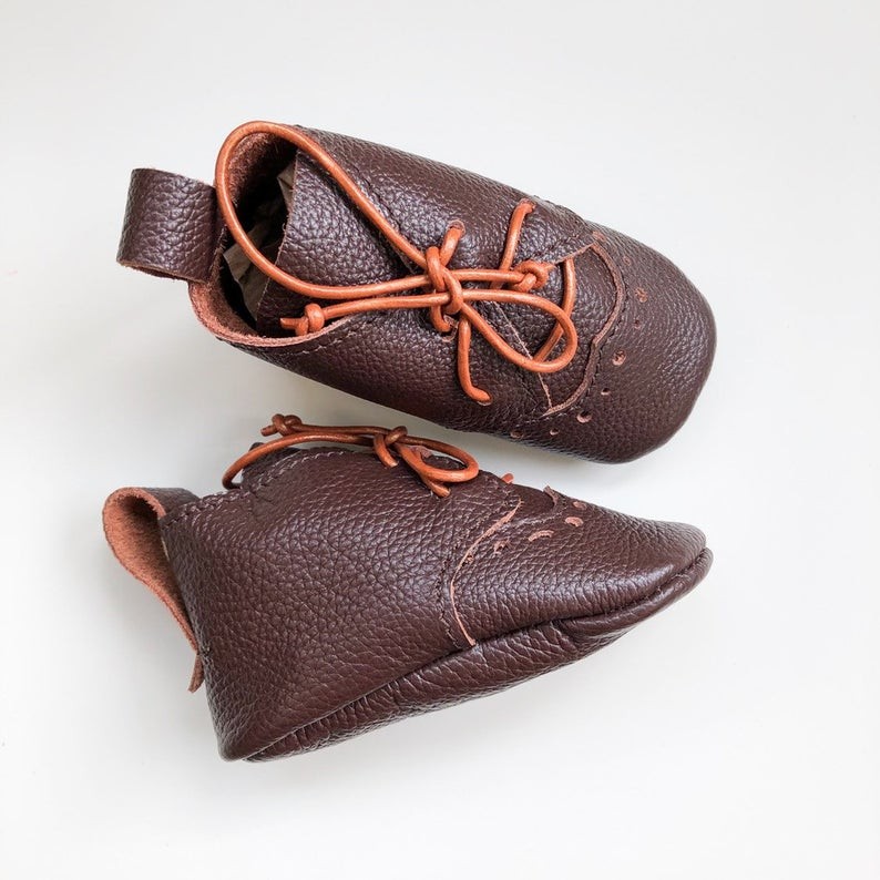 BABY LEATHER SHOES Dark brown